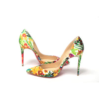 Christian Louboutin Multicolor Flower Printed High Heels Pumps Shoes