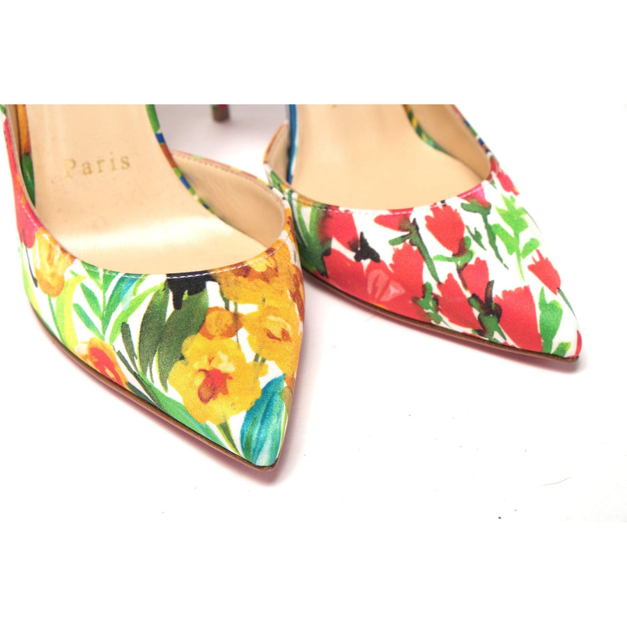 Christian Louboutin Multicolor Flower Printed High Heels Pumps Shoes