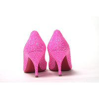 Christian Louboutin Hot Pink Embellished High Heels Pumps