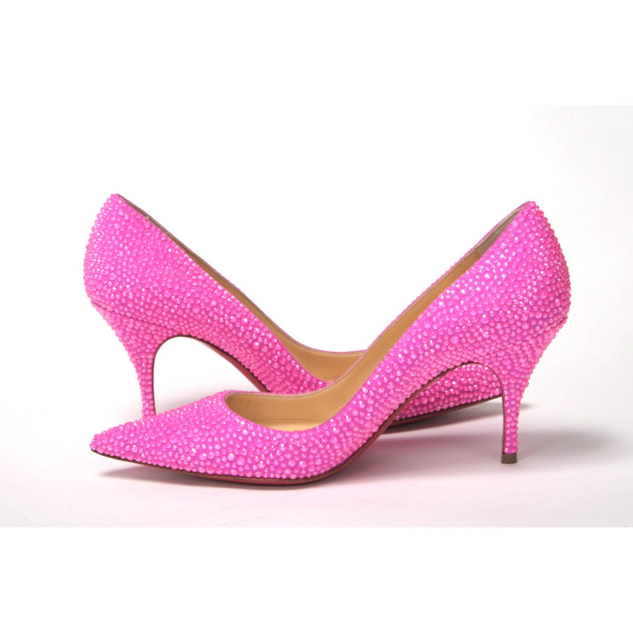 Christian Louboutin Hot Pink Embellished High Heels Pumps