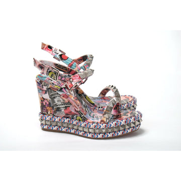 Christian Louboutin Multicolor Pyraclou 110 Patent High Heel Wedge