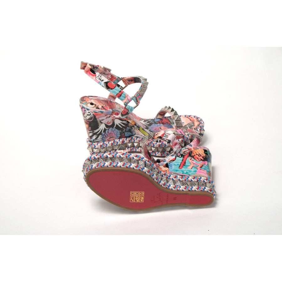 Christian Louboutin Multicolor Pyraclou 110 Patent High Heel Wedge