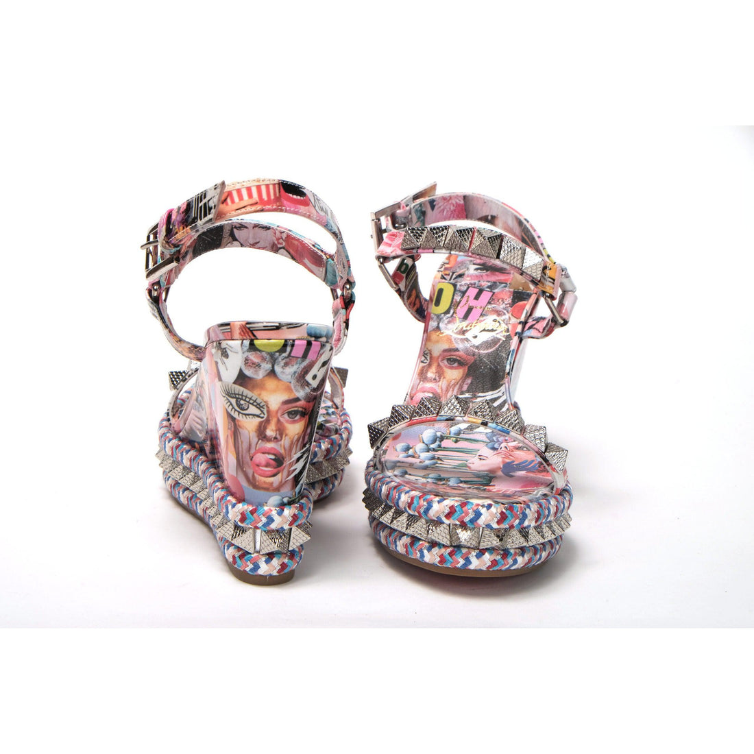 Christian Louboutin Multicolor Pyraclou 110 Patent High Heel Wedge