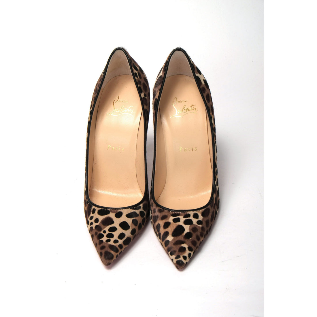 Christian Louboutin Multi/Black Leopard Kate 100 Pony Heel