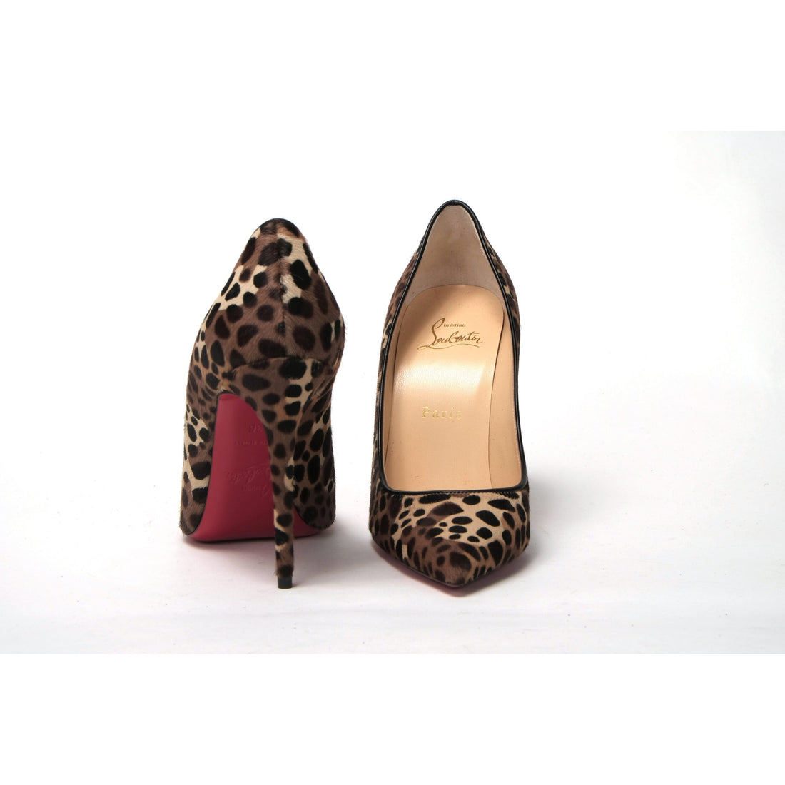 Christian Louboutin Multi/Black Leopard Kate 100 Pony Heel