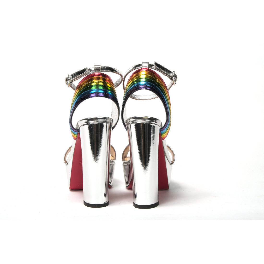 Christian Louboutin Silver/Multi Arendisc Alta Platform Heel