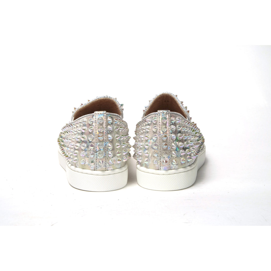 Christian Louboutin White Ab/Clear Ab Roller Boat Woman Flat Sneaker