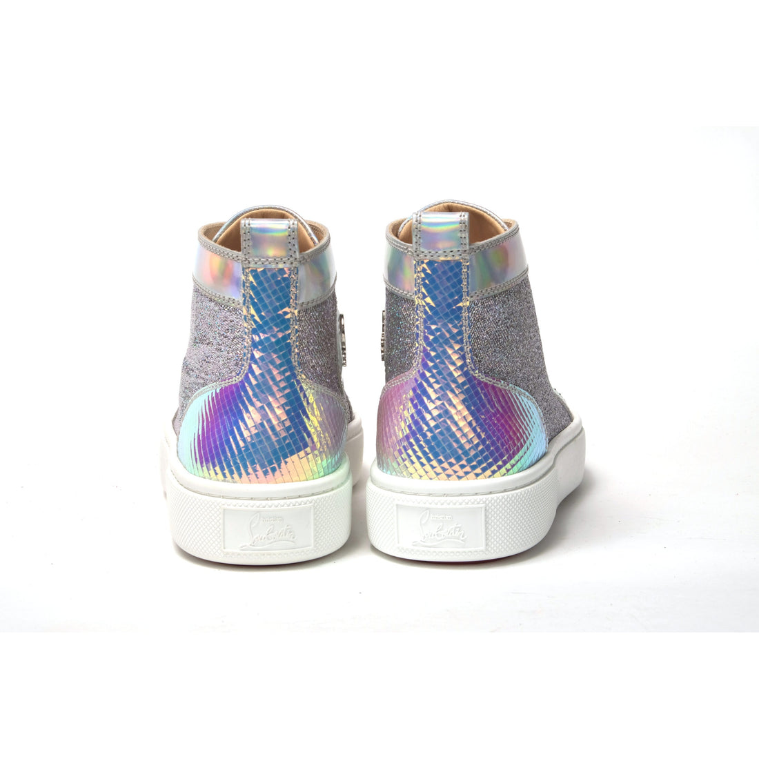 Christian Louboutin Ab/Silver Super Lou Strass Fla Sneakers