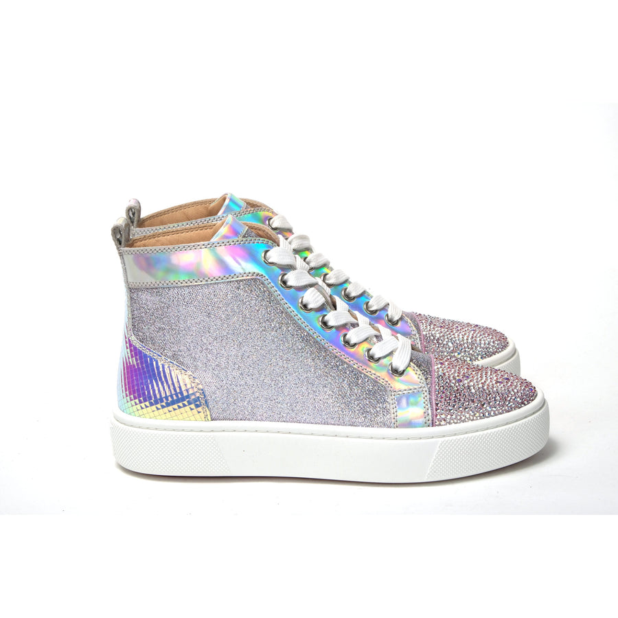 Christian Louboutin Ab/Silver Super Lou Strass Fla Sneakers