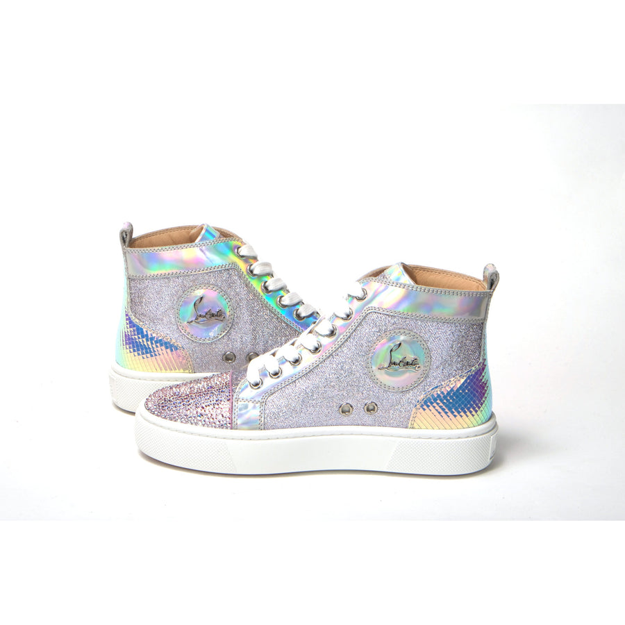 Christian Louboutin Ab/Silver Super Lou Strass Fla Sneakers