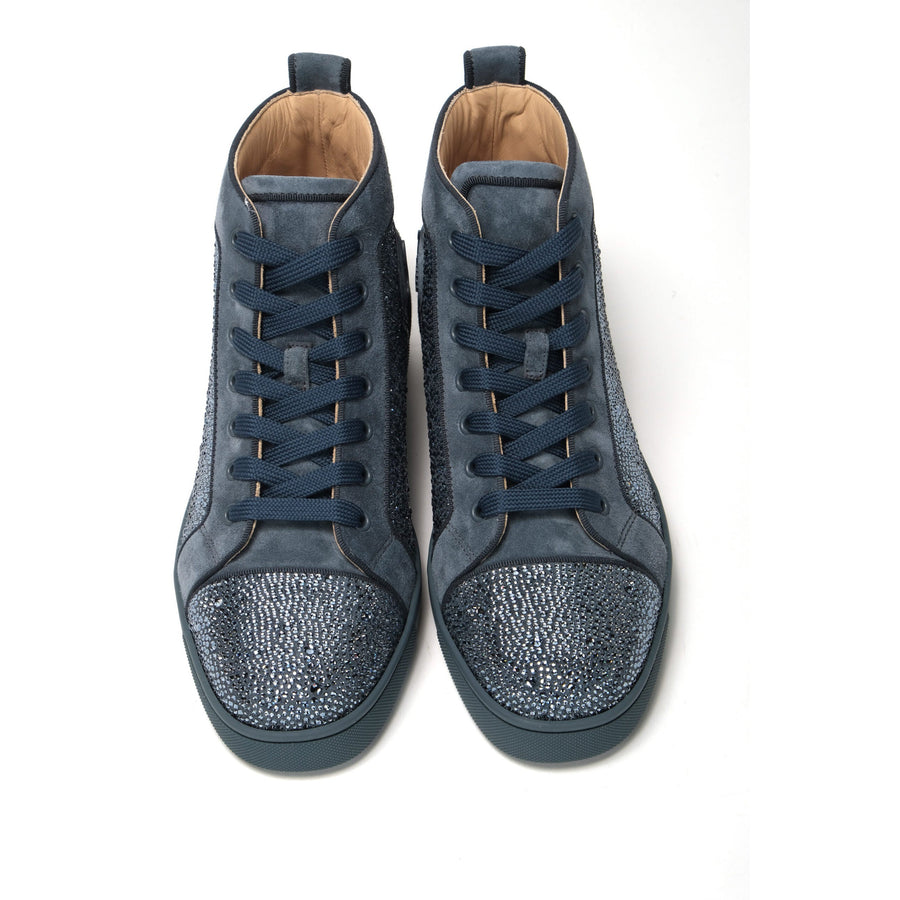 Christian Louboutin Blue Louis Junior Spikes Sneaker Shoes