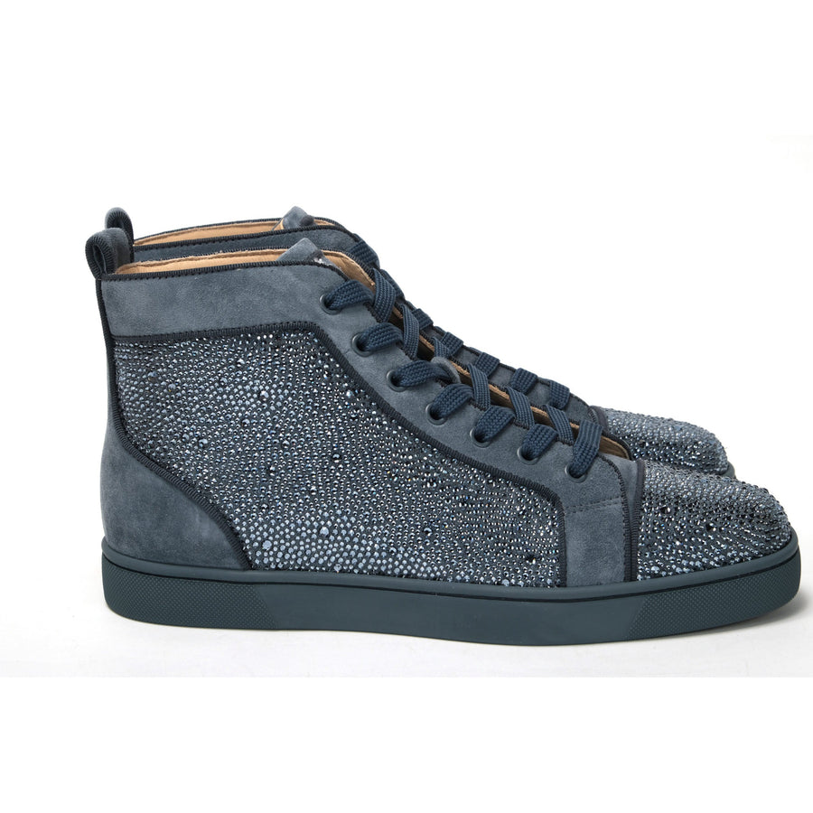 Christian Louboutin Blue Louis Junior Spikes Sneaker Shoes