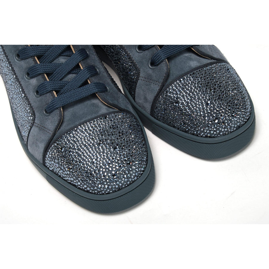 Christian Louboutin Blue Louis Junior Spikes Sneaker Shoes