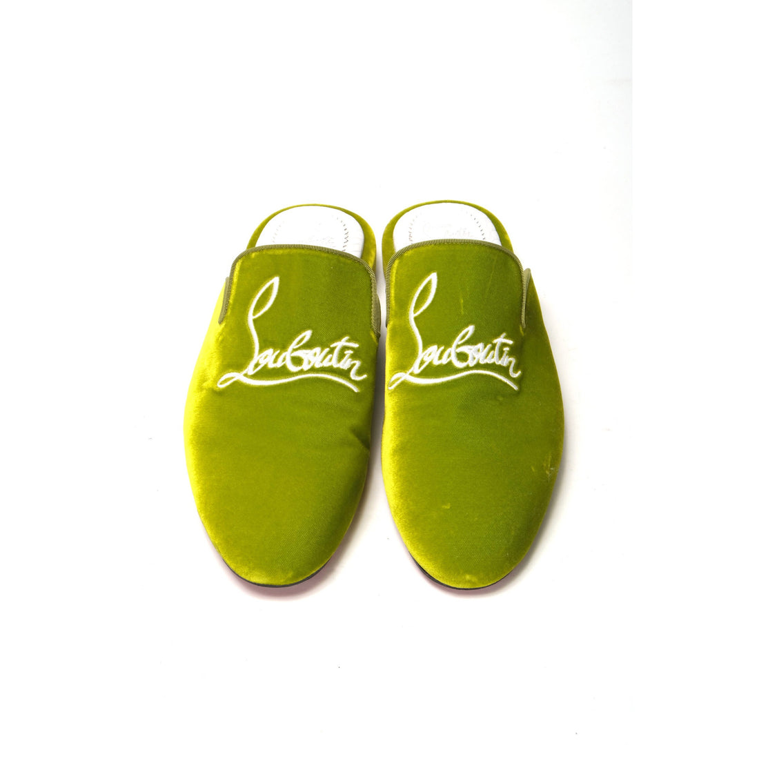 Christian Louboutin Bourgeon Lime Navy Coolito Flat Shoes