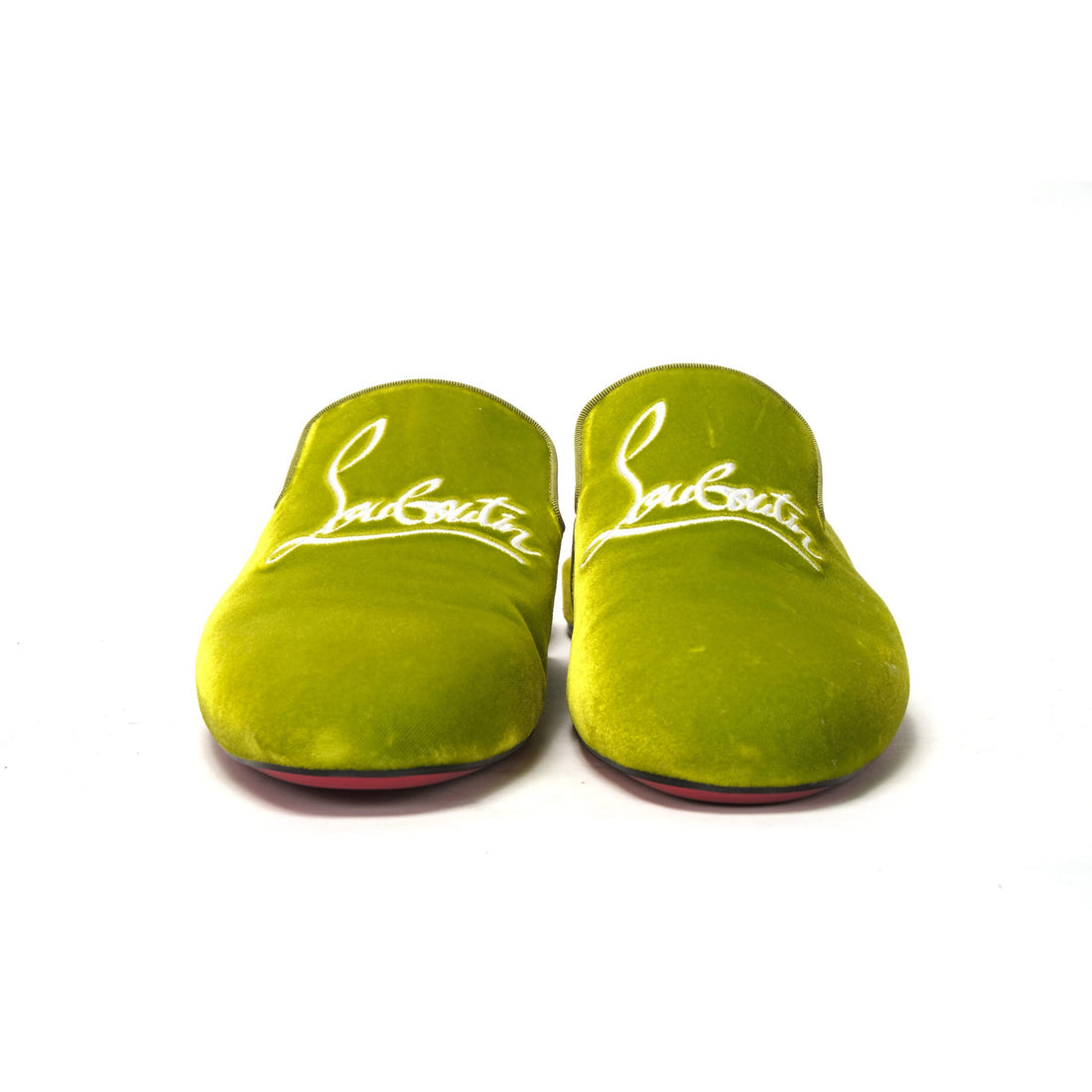 Christian Louboutin Bourgeon Lime Navy Coolito Flat Shoes