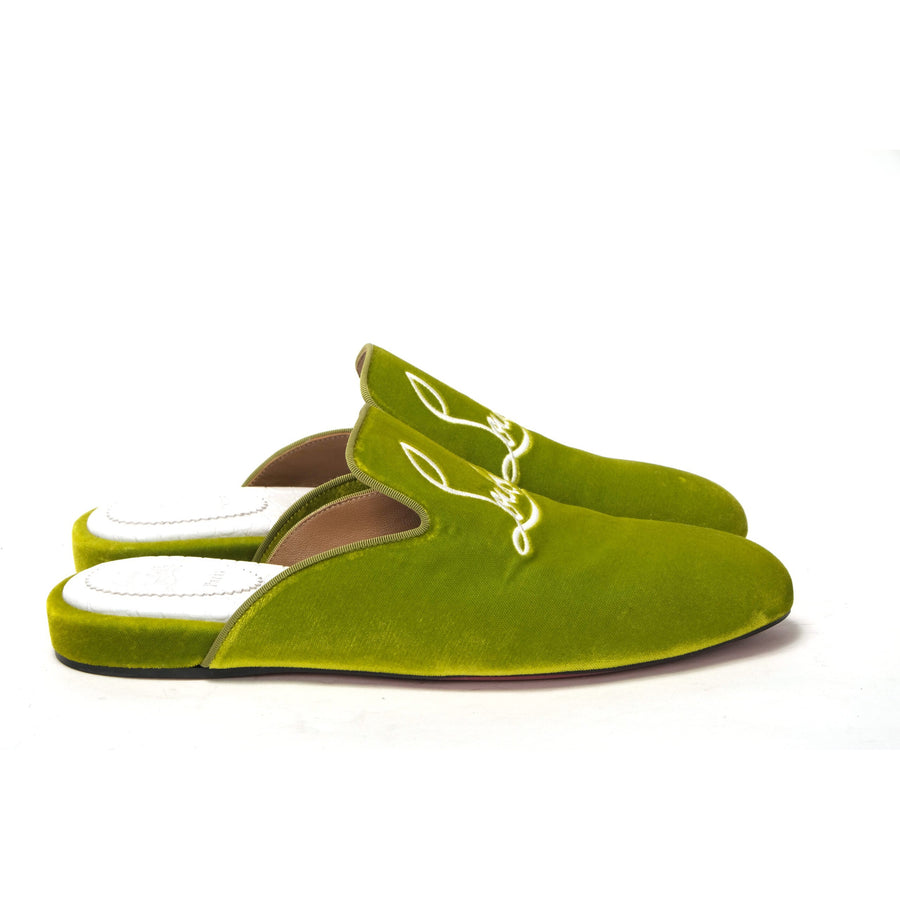 Christian Louboutin Bourgeon Lime Navy Coolito Flat Shoes