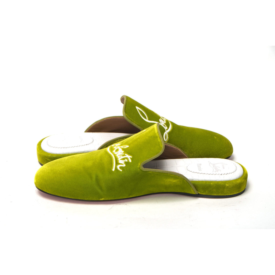 Christian Louboutin Bourgeon Lime Navy Coolito Flat Shoes