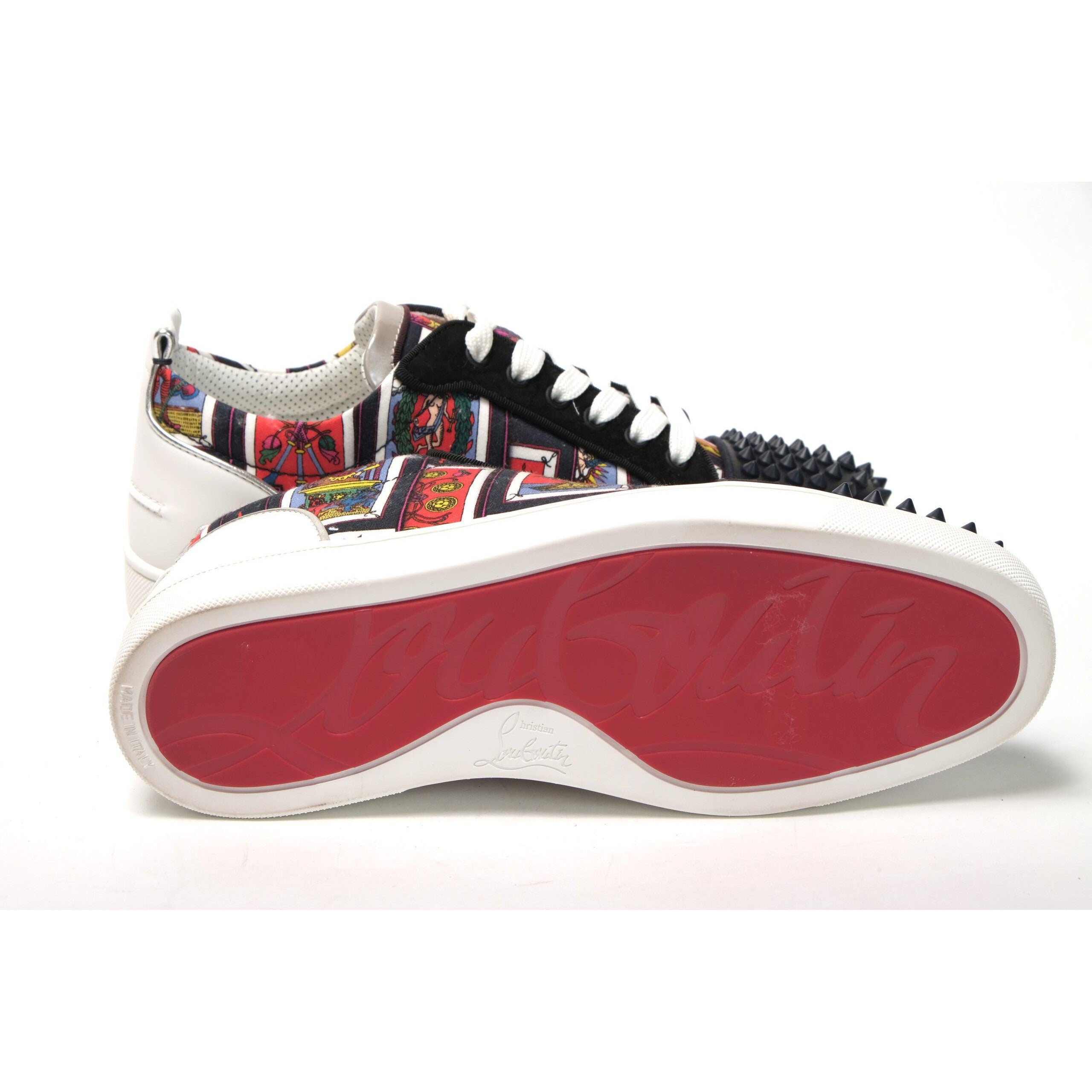Christian Louboutin Red Louis Junior Spikes Sneakers