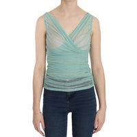 Dolce & Gabbana Green Cotton Stretch Mesh Tank Top