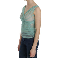 Dolce & Gabbana Green Cotton Stretch Mesh Tank Top