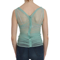 Dolce & Gabbana Green Cotton Stretch Mesh Tank Top