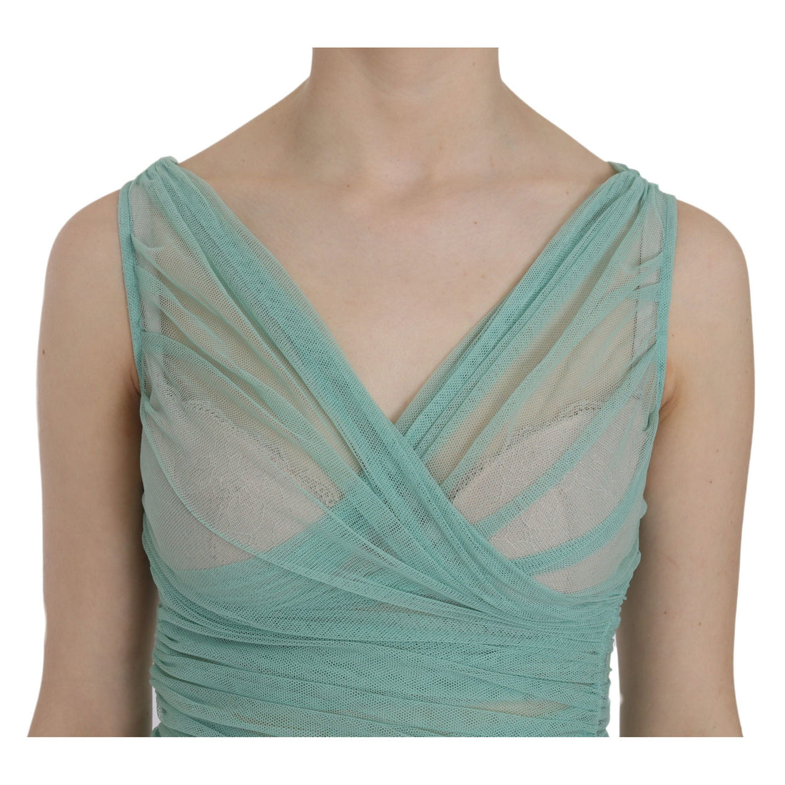 Dolce & Gabbana Green Cotton Stretch Mesh Tank Top