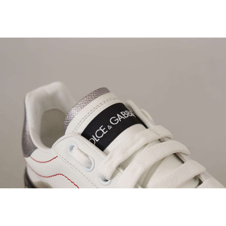 Dolce & Gabbana Elegant White Leather Sneakers