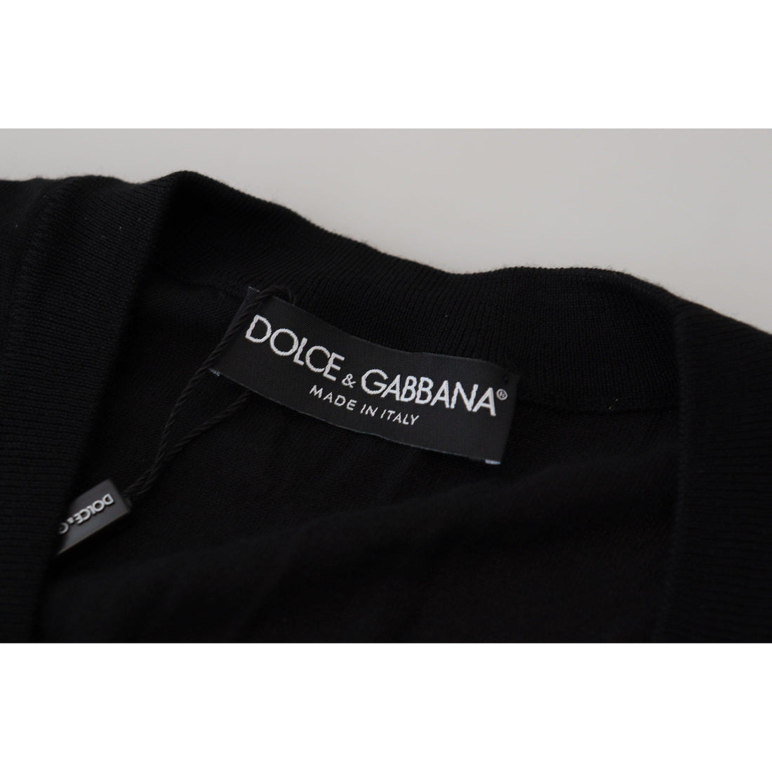 Dolce & Gabbana Elegant Wool Buttoned Black Cardigan