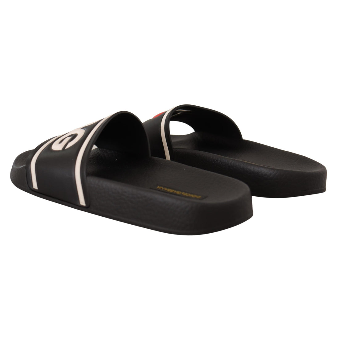 Dolce & Gabbana Elegant Black Leather Slide Sandals for Her