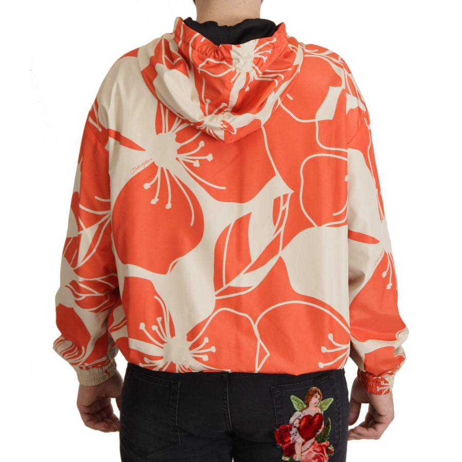 Dolce & Gabbana Elegant Floral Zip Hooded Sweater