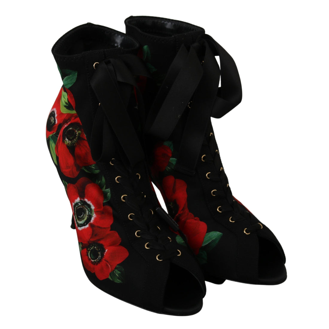 Dolce & Gabbana Elegant Floral Heel Booties