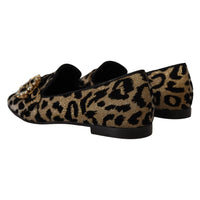 Dolce & Gabbana Elegant Leopard Crystal Gem Loafers