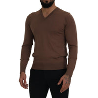 Dolce & Gabbana Elegant Virgin Wool V-Neck Pullover Sweater