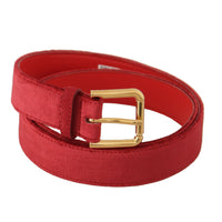 Dolce & Gabbana Elegant Red Suede Designer Belt