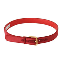 Dolce & Gabbana Elegant Red Suede Designer Belt