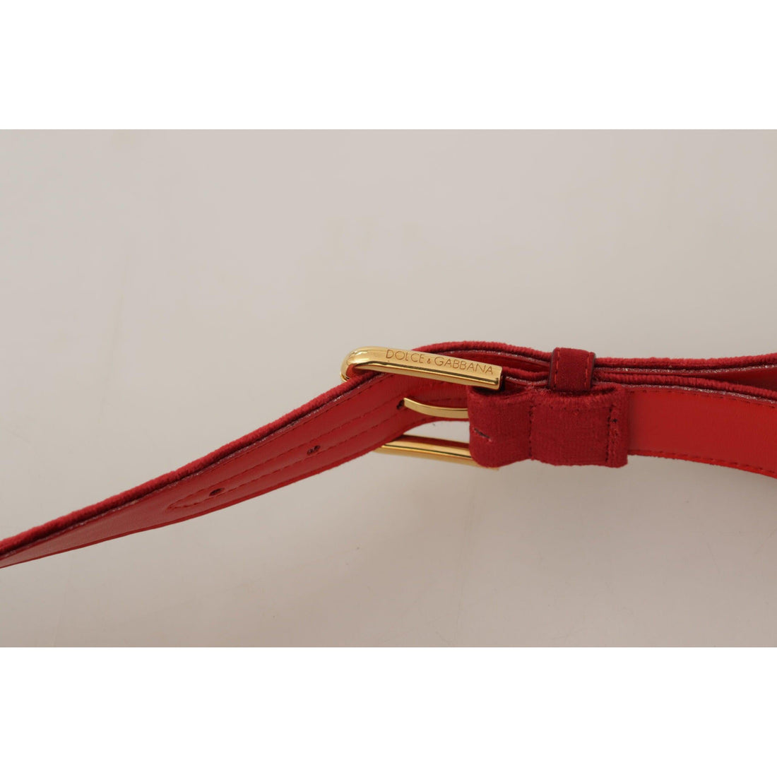 Dolce & Gabbana Elegant Red Suede Designer Belt