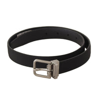 Dolce & Gabbana Elegant Black Canvas & Leather Belt