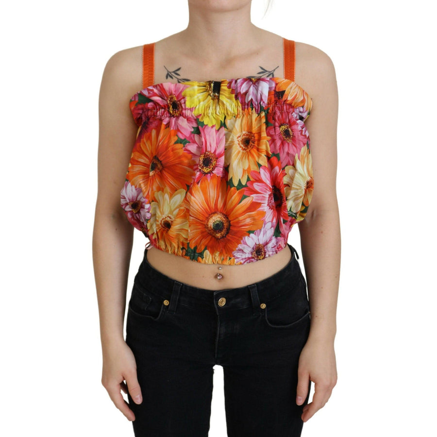 Dolce & Gabbana Floral Elegance Sleeveless Cropped Top