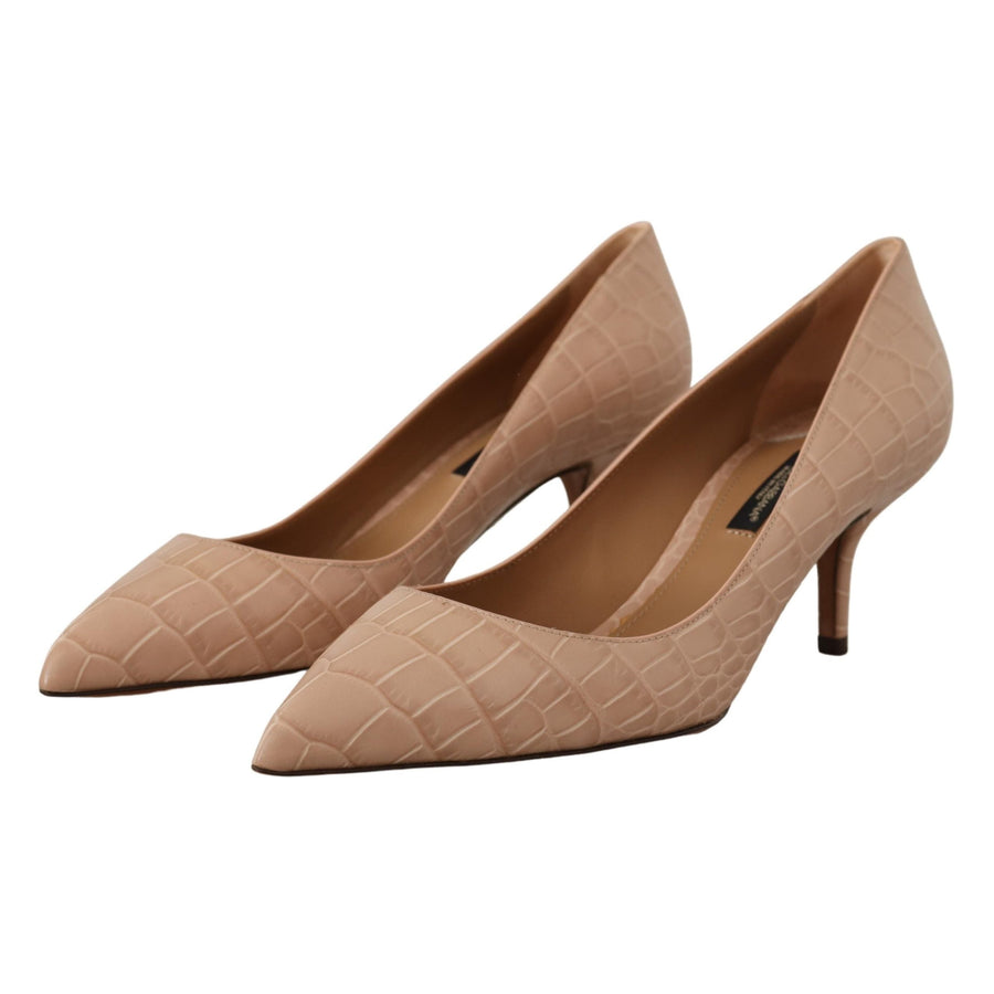 Dolce & Gabbana Elegant Beige Leather Pumps