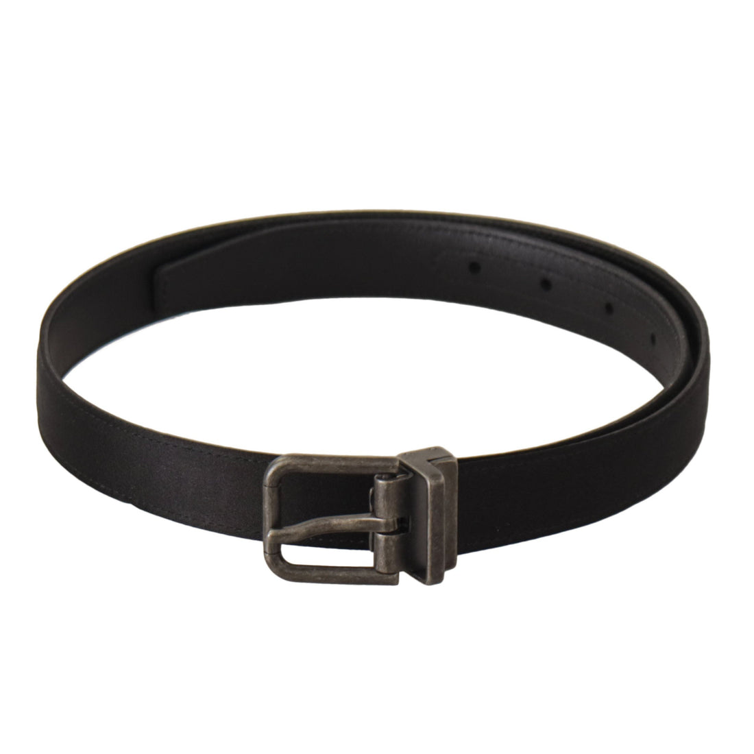 Dolce & Gabbana Elegant Black Leather Belt with Metal Buckle