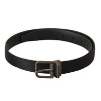 Dolce & Gabbana Elegant Black Leather Belt with Metal Buckle