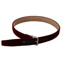 Dolce & Gabbana Elegant Velvet Logo Engraved Belt