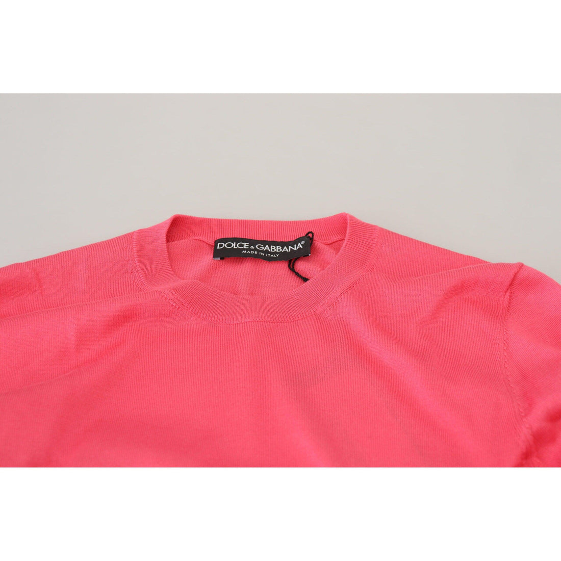 Dolce & Gabbana Elegant Pink Cropped Crewneck Sweater