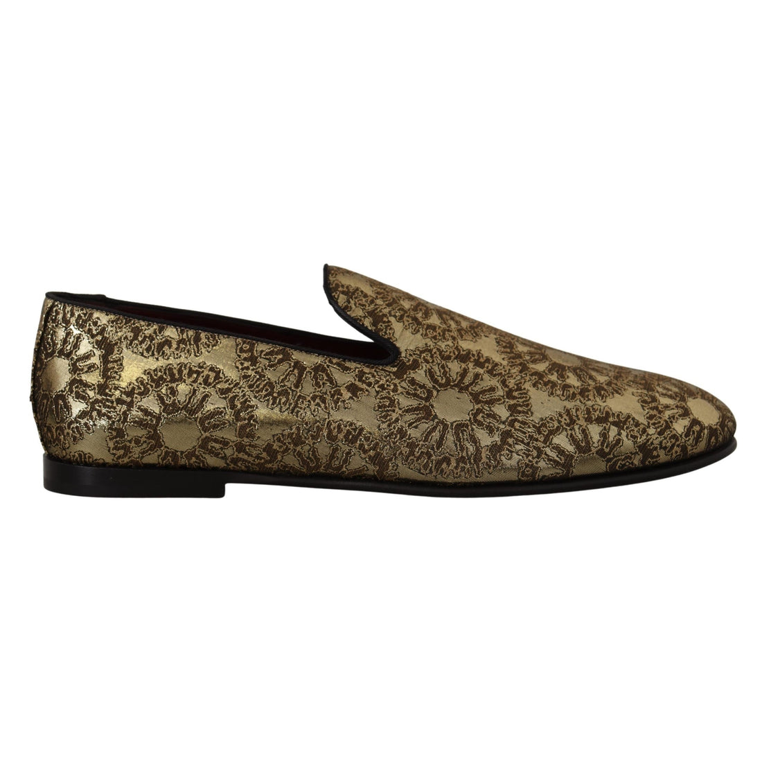 Dolce & Gabbana Gold Tone Loafers Slides Dress Shoes