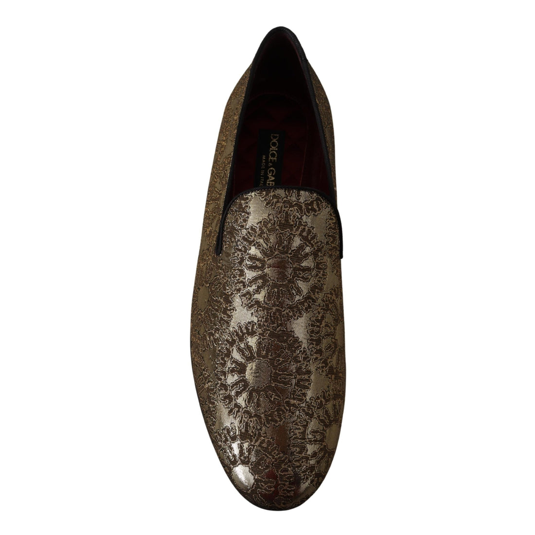 Dolce & Gabbana Gold Tone Loafers Slides Dress Shoes