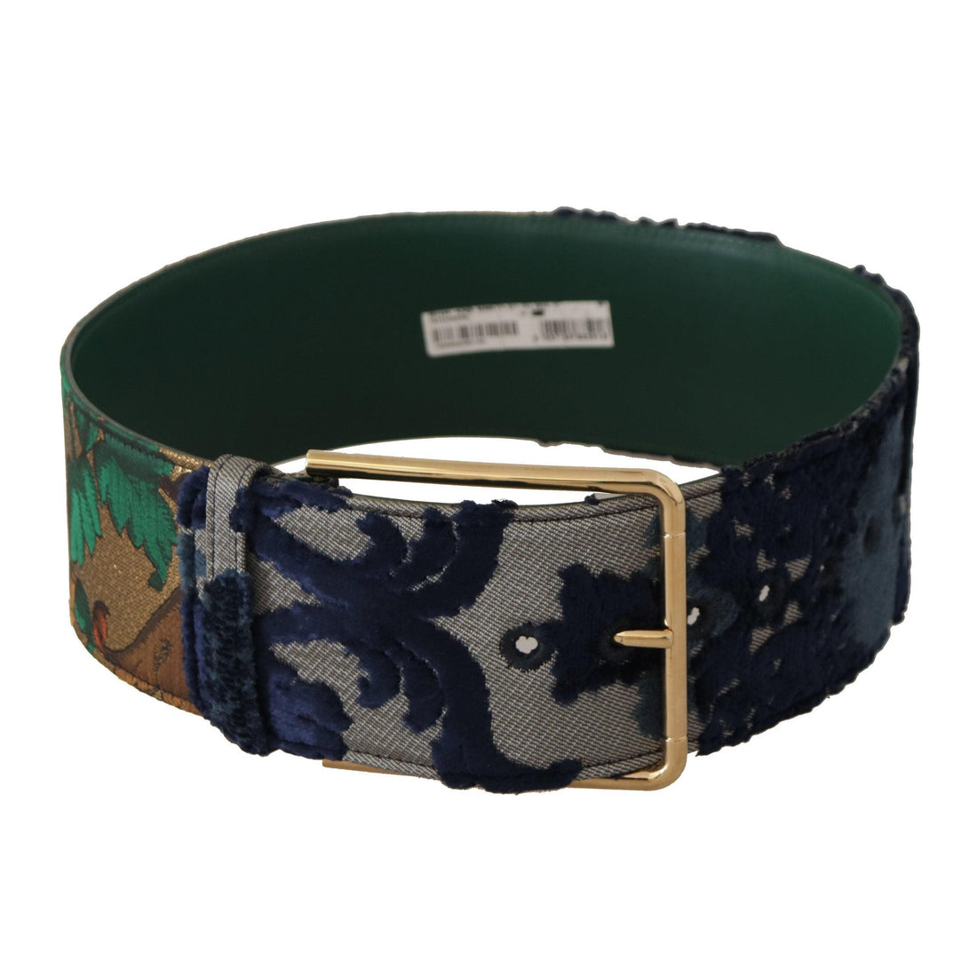 Dolce & Gabbana Elegant Green Leather Belt with Logo Buckle