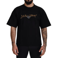 Dolce & Gabbana Black Logo Cotton Crewneck T-shirt