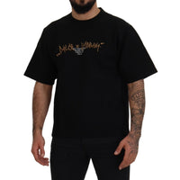 Dolce & Gabbana Black Logo Cotton Crewneck T-shirt