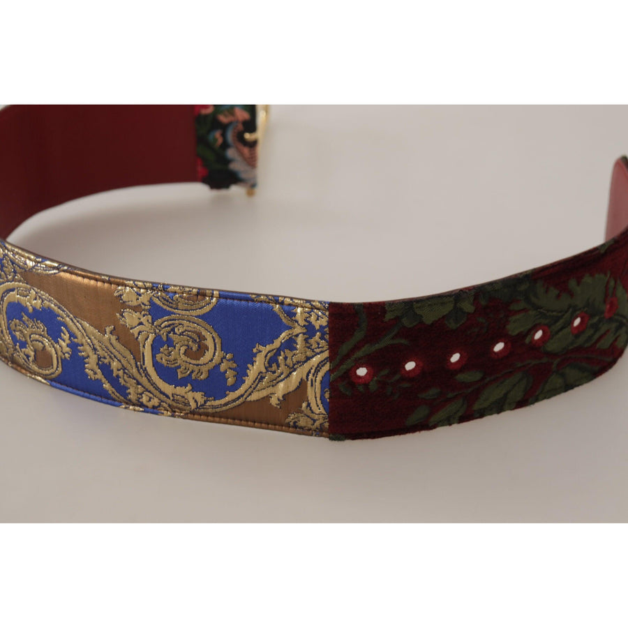 Dolce & Gabbana Engraved Logo Multicolor Leather Belt