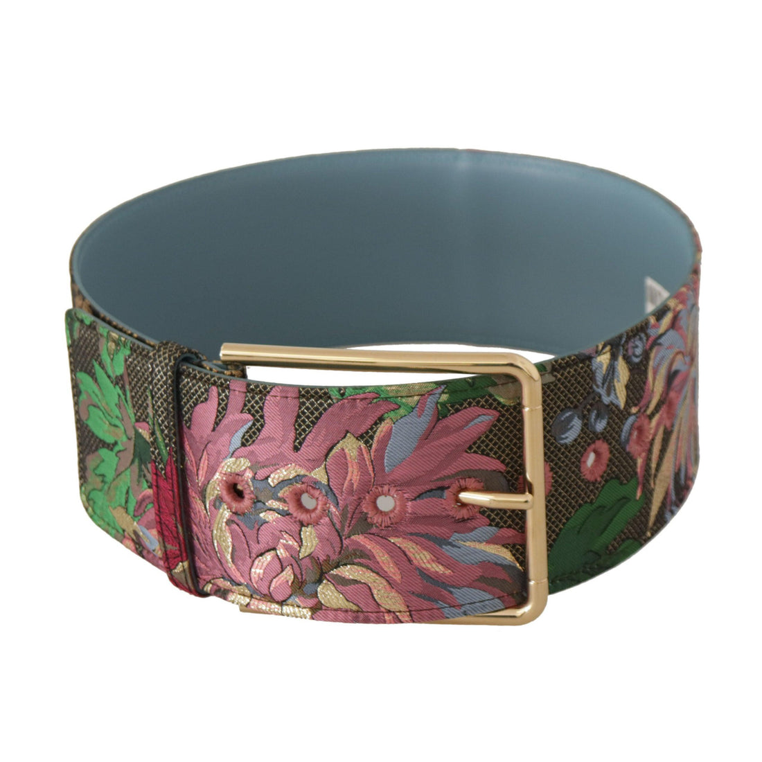 Dolce & Gabbana Multicolor Leather Logo Buckle Belt